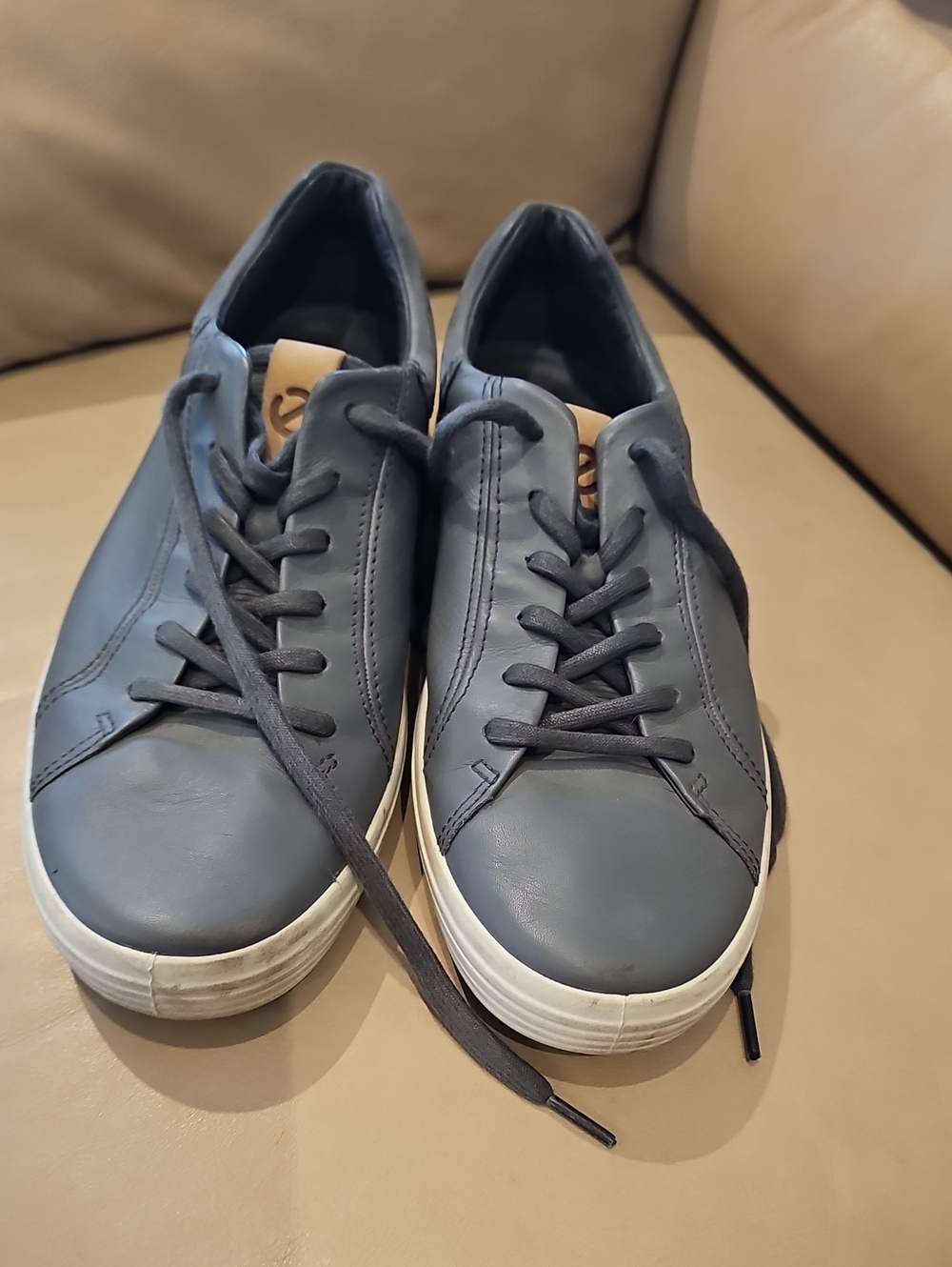 ECCO Men's Casual Leather ECO Sneakers in Slate Blue
